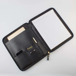 Zippered Office Folder - Black